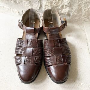 Stacy Adams Men's Huraches Sandals Size 10.5 M Brown Leather Comfort Flex Style‎